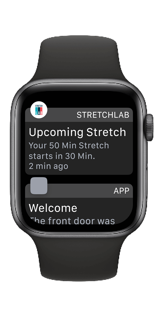 Apple watch displaying push notification