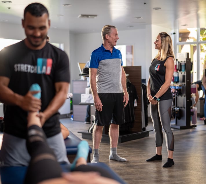 Group stretching at StretchLab