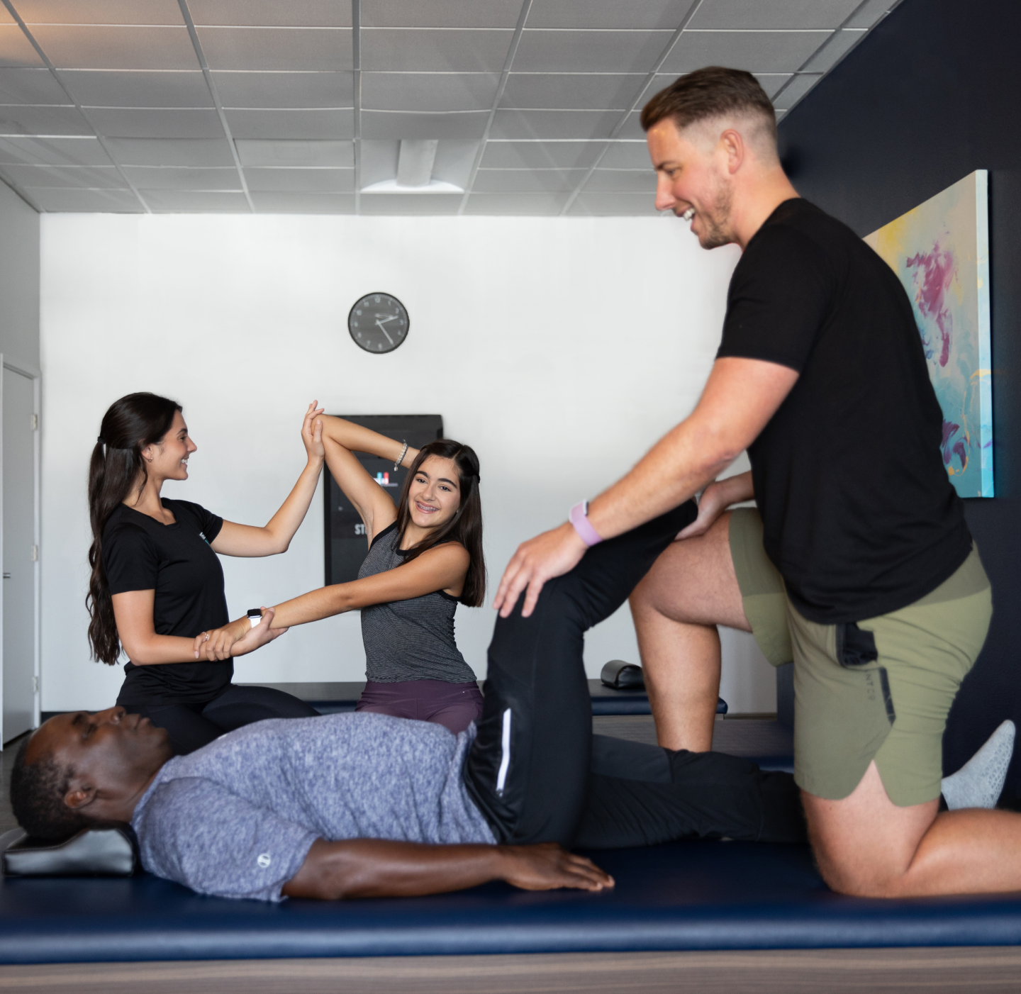 Group stretching at StretchLab